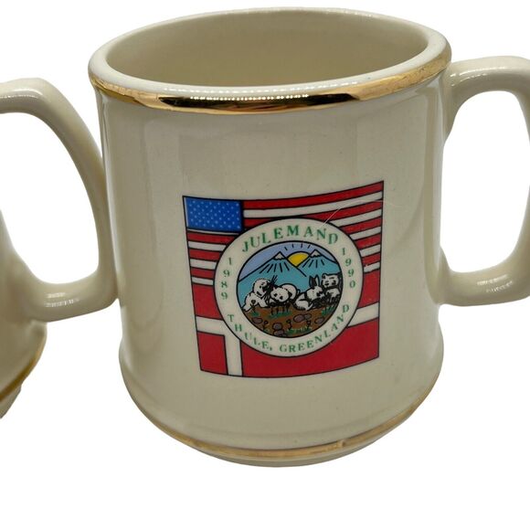 Julemand Event Coffee Mug Set of 2 Thule Air Base, Greenland 1989-1990 Vintage - Picture 4 of 10